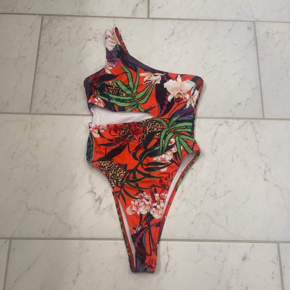 Missguided High Rise One Piece Bathing Suit